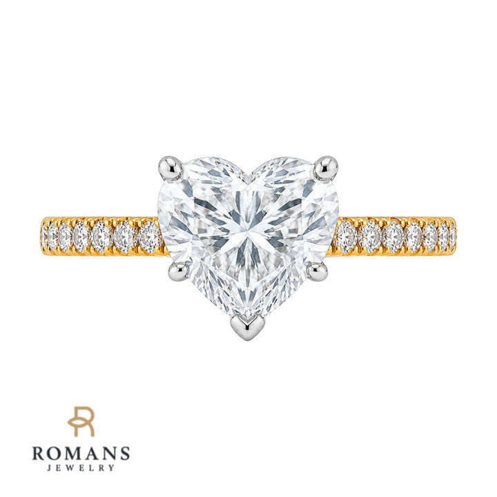 Pave Diamond Engagement Ring Setting 14K Yellow Gold .20CTW