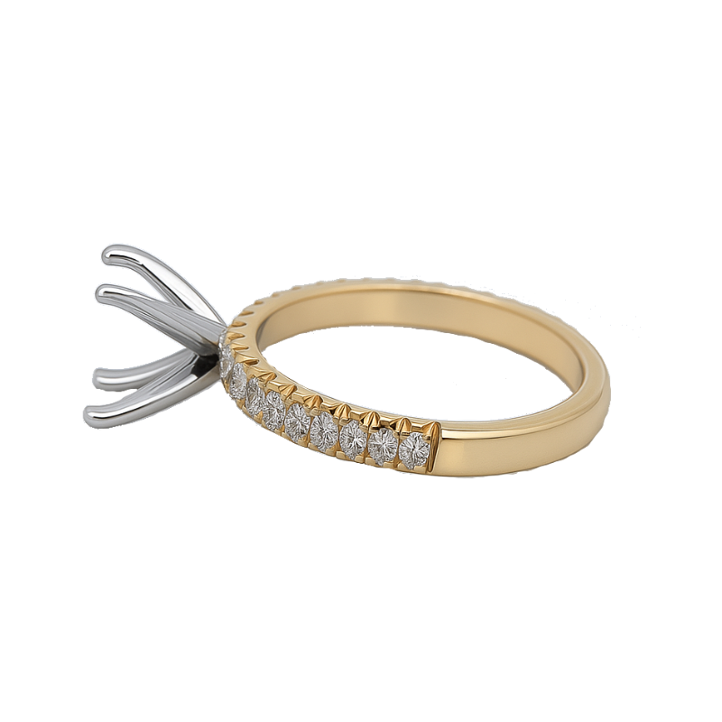 Diamond Engagement Ring Setting 14K Yellow Gold .32CTW