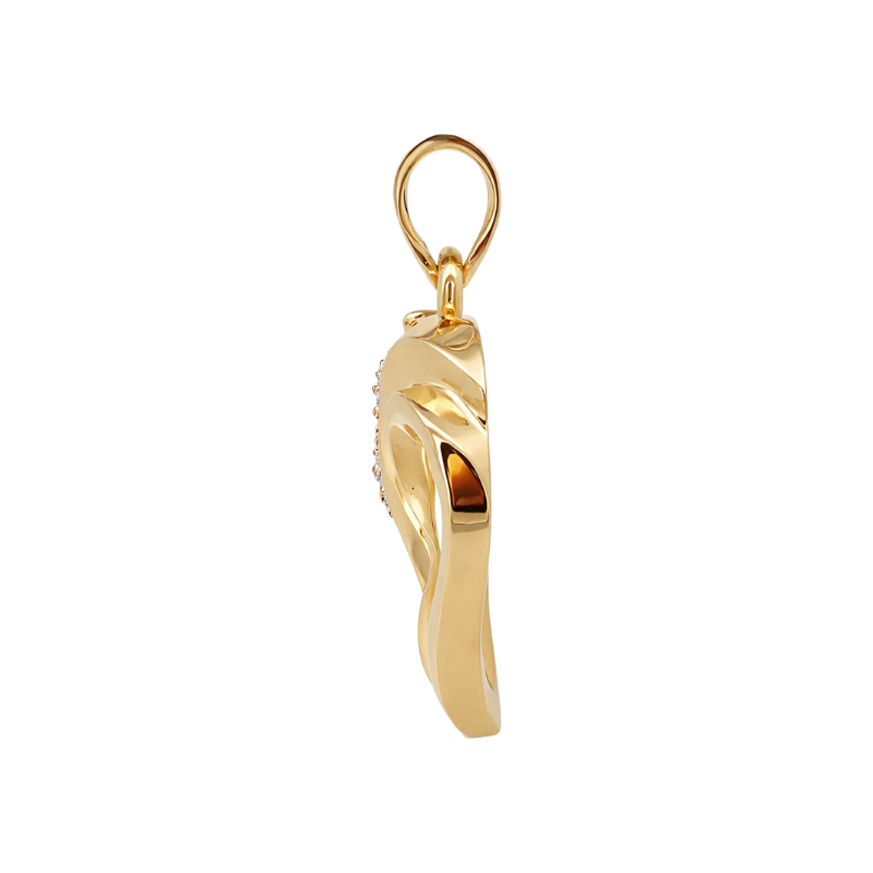 Diamond Cursive Heart Pendant 14K Yellow Gold .58CTW
