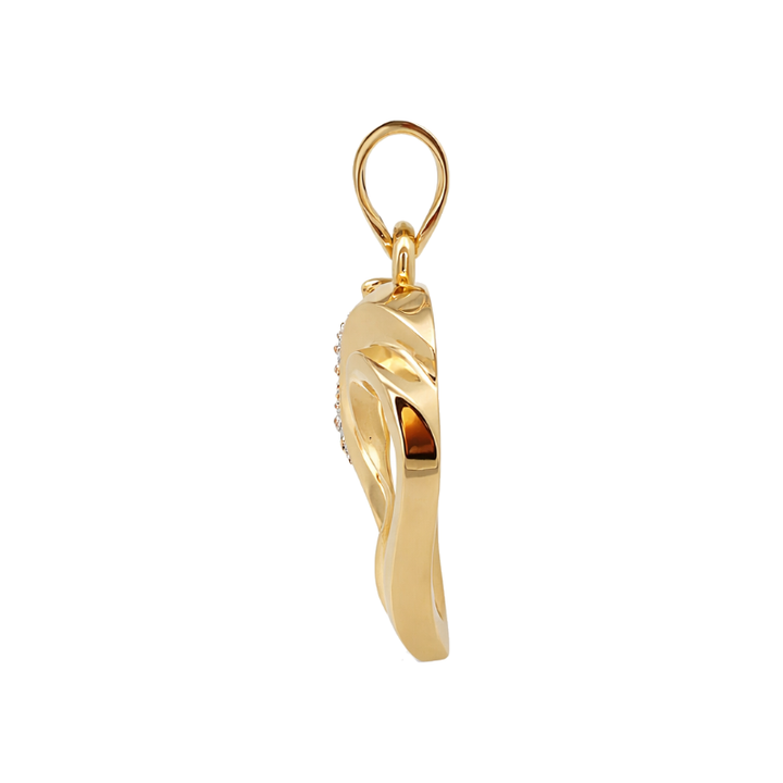 Diamond Cursive Heart Pendant 14K Yellow Gold .58CTW