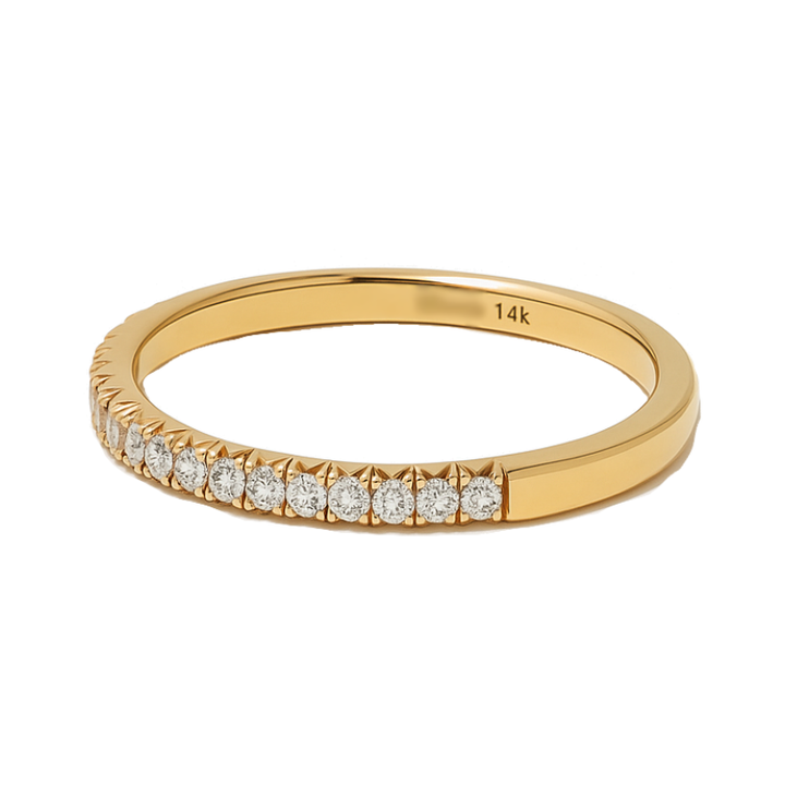 Thin Diamond Stacking Ring 14K Yellow Gold .21CTW