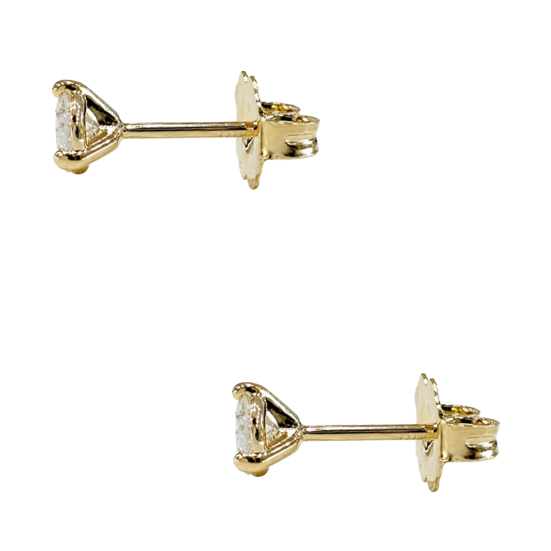 Martini Diamond Stud Earrings 0.36CTW 14K Yellow Gold