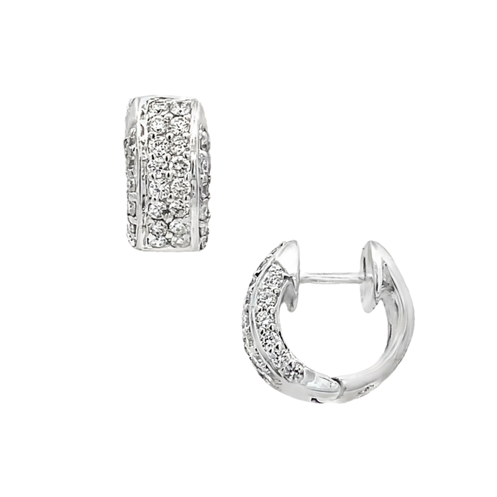 Diamond Huggie Hoops 18K White Gold .50CTW