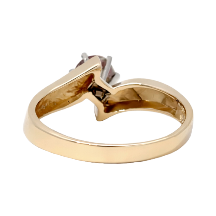 Champagne Round Diamond Bypass Ring 14K Two Tone .81CT