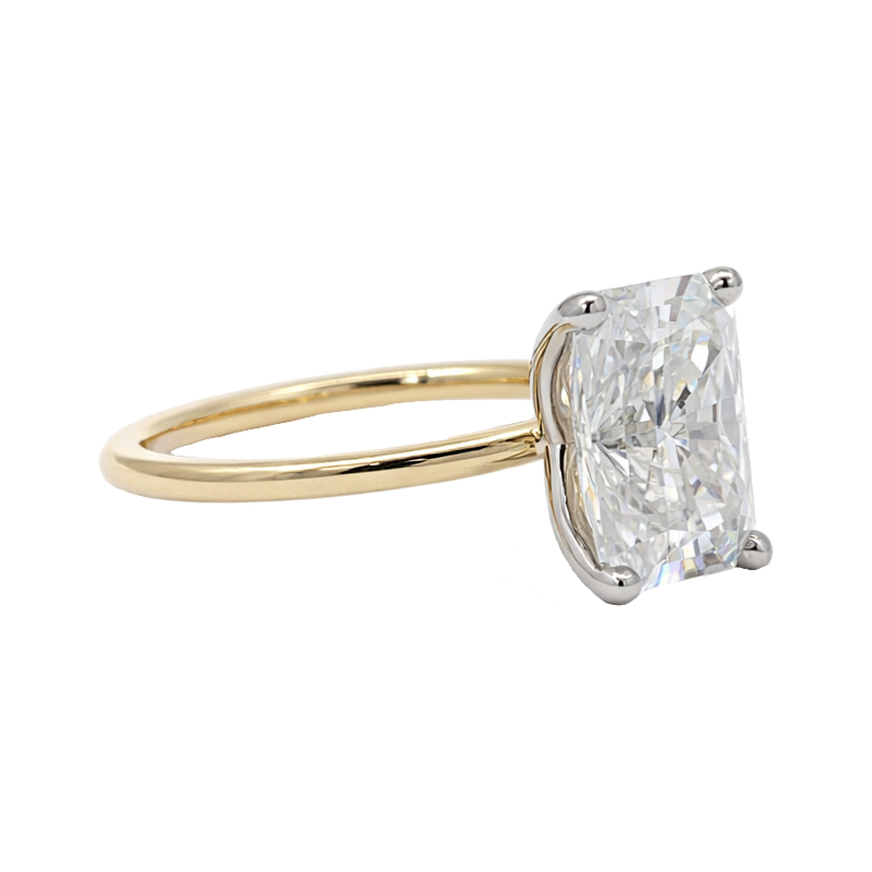 Petite Isleana Radiant Moissanite 14K Two Tone 10x7MM