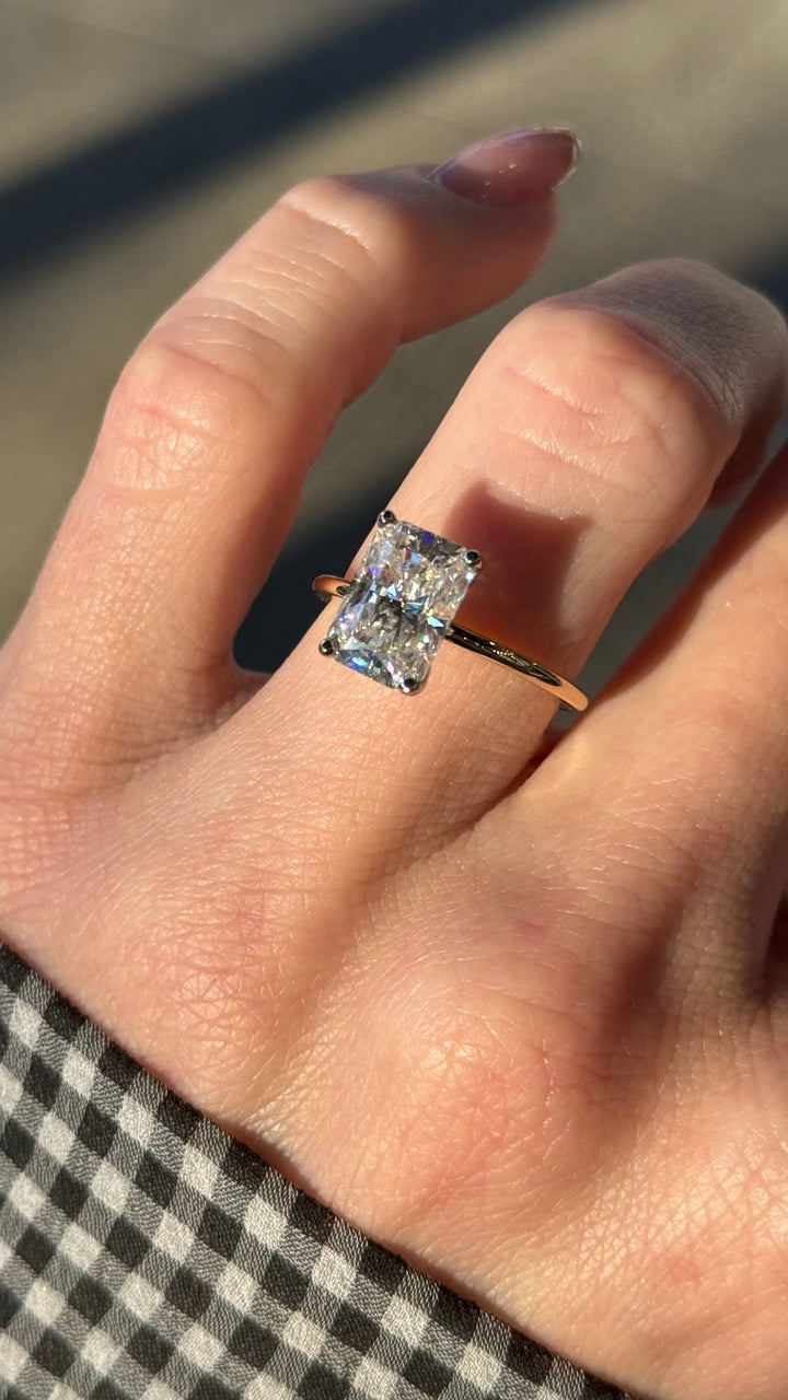 Petite Isleana Radiant Moissanite 14K Two Tone 10x7MM