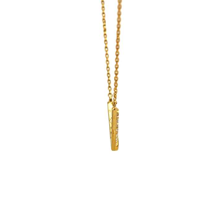 Chevron Diamond Necklace 14K Yellow Gold .006CTW
