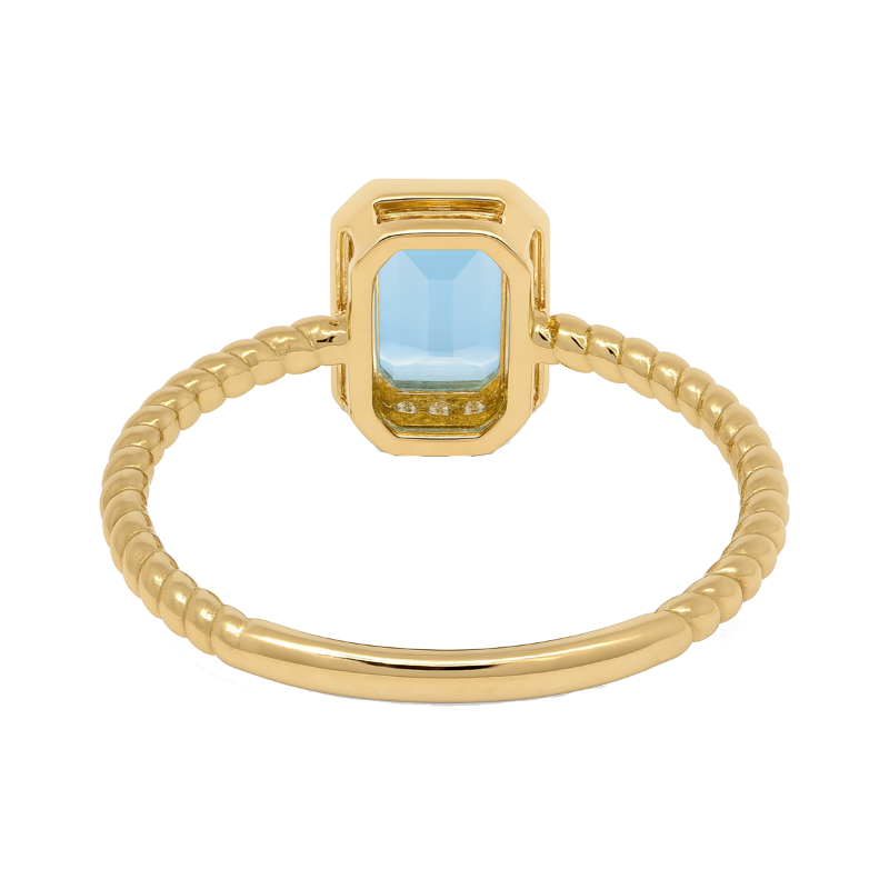 Topaz Diamond Halo Ring 14K Yellow Gold 2CT