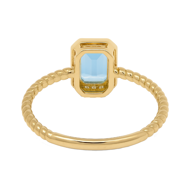 Topaz Diamond Halo Ring 14K Yellow Gold 2CT