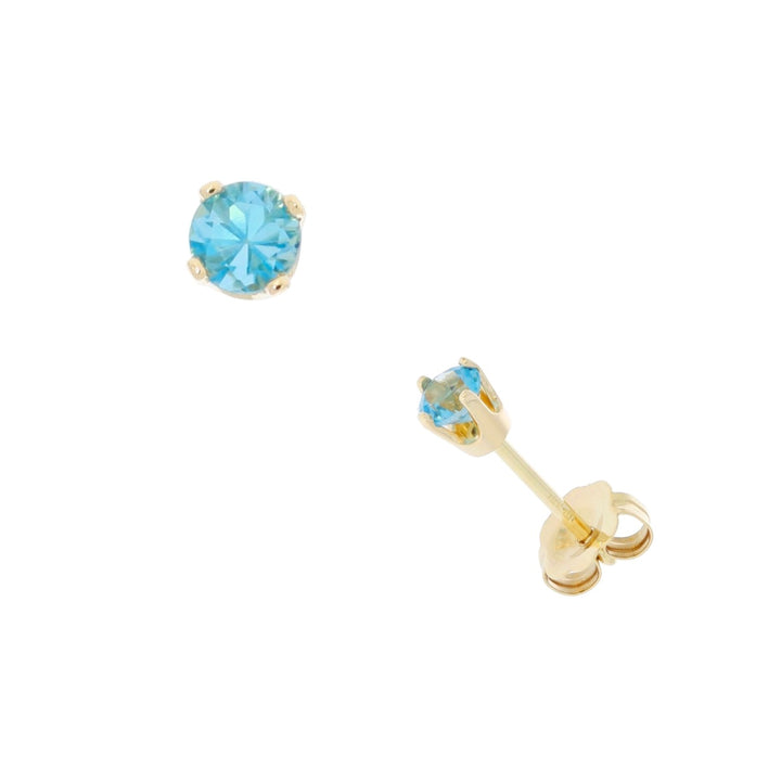 Blue Topaz Studs 14K Yellow Gold .20CTW
