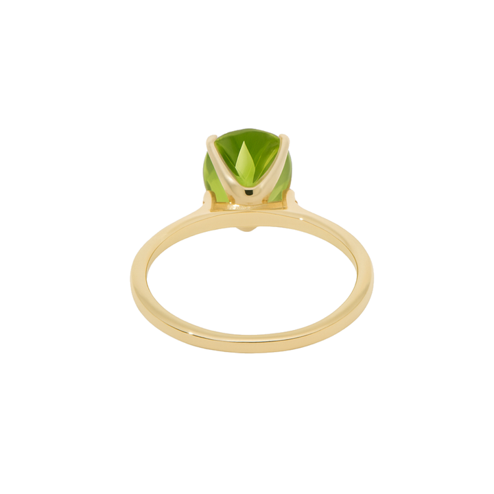 Peridot Diamond Ring 14K Yellow Gold 2.54CT