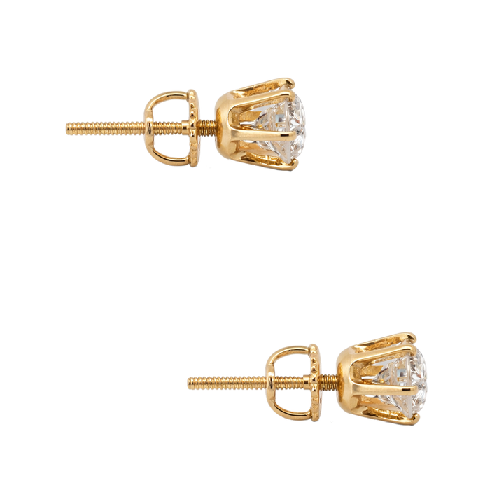 Classic Round Diamond Studs 14K Yellow Gold 1.01CTW