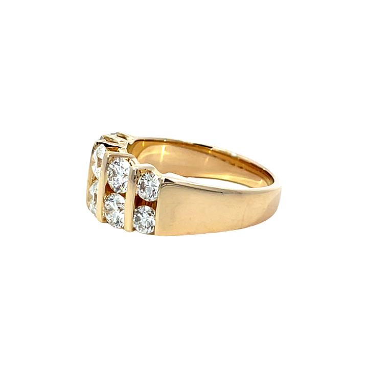 Cluster Diamond Ring 14K Yellow Gold 1.92CTW