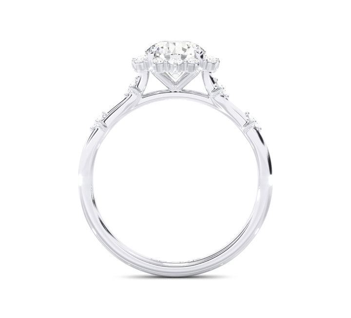 Cubic Zirconia Diamond Engagement Setting 14K White Gold