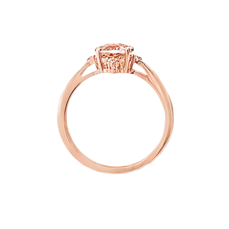 Morganite Diamond Ring 14K Rose Gold 1.12CT
