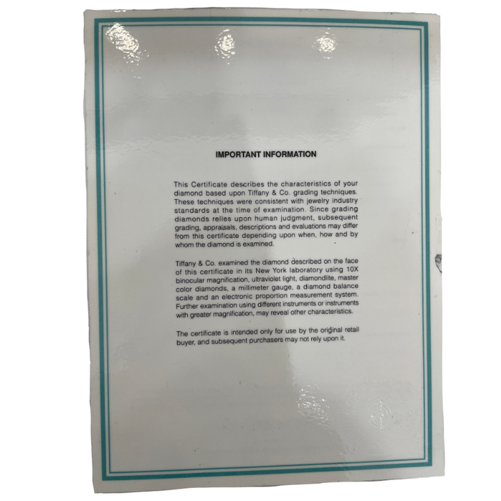 Tiffany & Co. Diamond Engagement Solitaire Ring Platinum 1.65CT