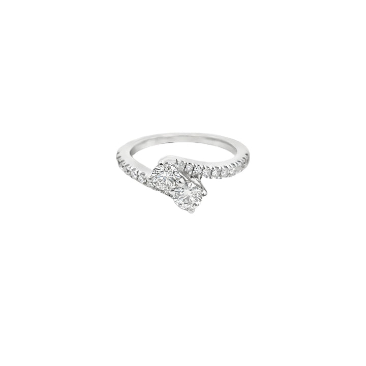 By Pass Diamond Ring 14K White Gold 0.62 CT