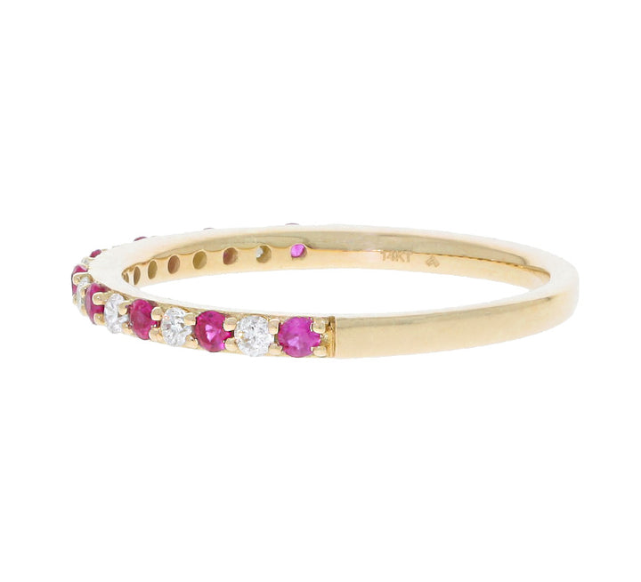 Ruby Diamond Band 14K Yellow Gold .20 CTW