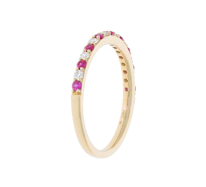 Ruby Diamond Band 14K Yellow Gold .20 CTW