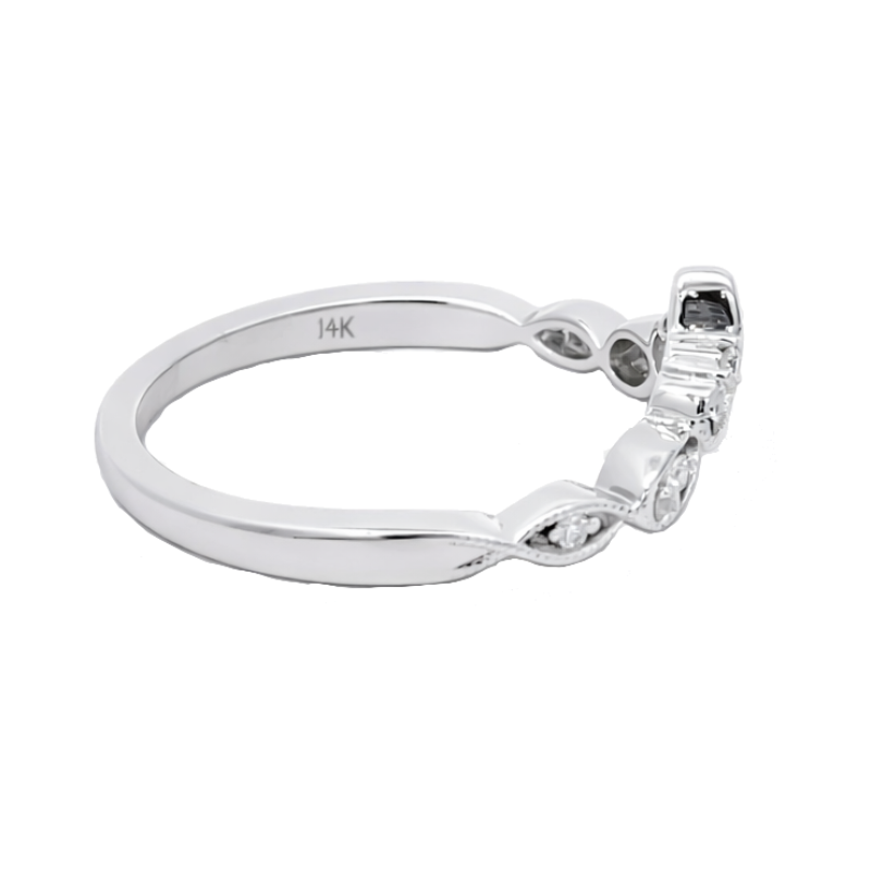 Tiara Diamond Band 14K White Gold .05CTW
