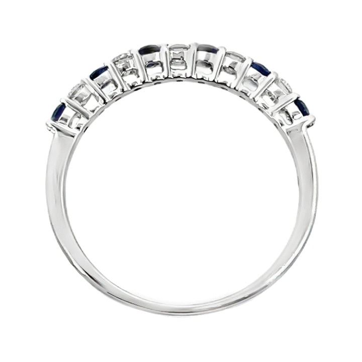 Sapphire Diamond Classic Band 14K White Gold 0.24 CT