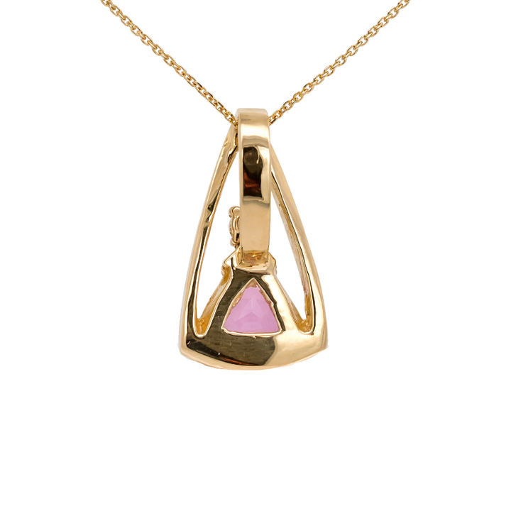 Pink Tourmaline & Diamond Slider Pendant 14K Yellow Gold 2CT