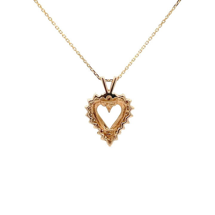 Diamond Heart 10K Yellow Gold Pendant 0.25 CT