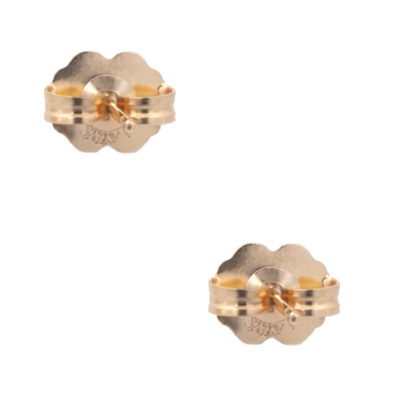 Diamond Flower Natural Stud Earrings 14K Yellow Gold .08CTW