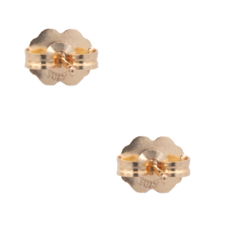 Diamond Flower Natural Stud Earrings 14K Yellow Gold .08CTW