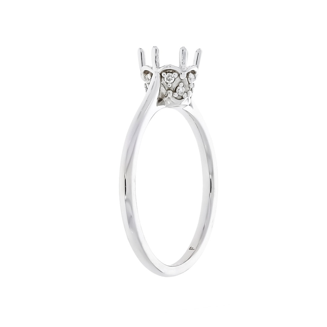 Six-Prong Engagement Setting 14K White Gold