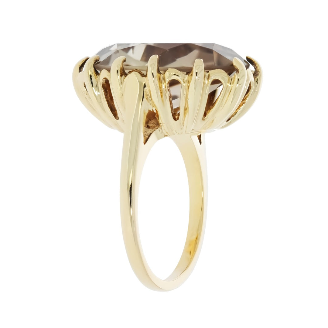 Smokey Quartz Ring 10K Yellow Gold