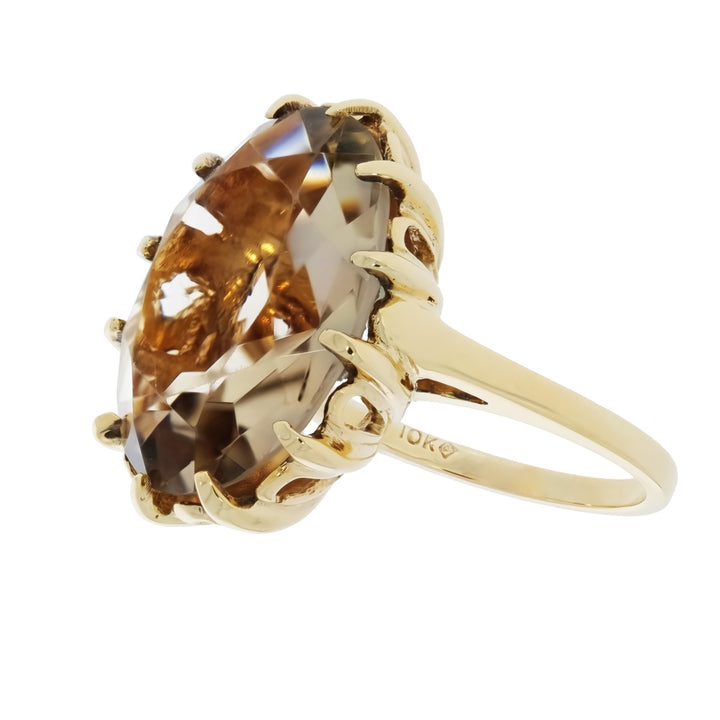 Smokey Quartz Ring 10K Yellow Gold