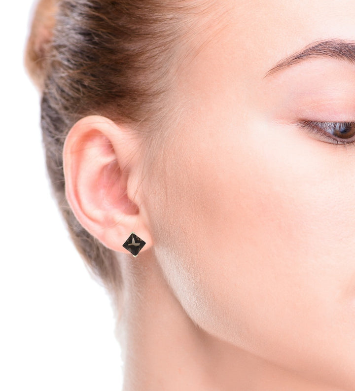 Smoky Quartz Stud Earrings 10K Yellow Gold 5.20CTW