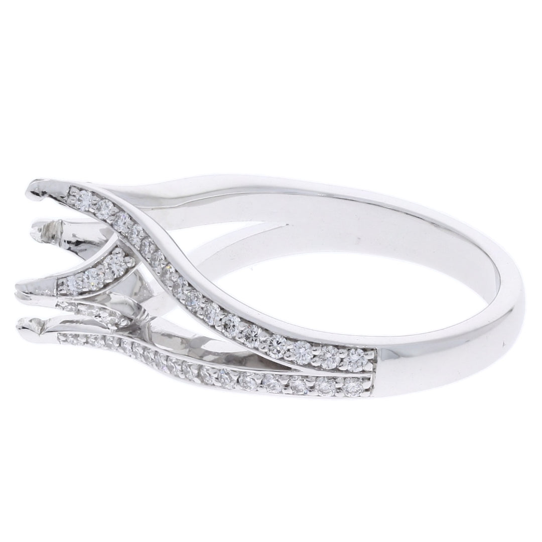 Split Shank Diamond Setting 14K White Gold .60 CTW