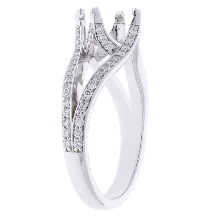 Split Shank Diamond Setting 14K White Gold .60 CTW