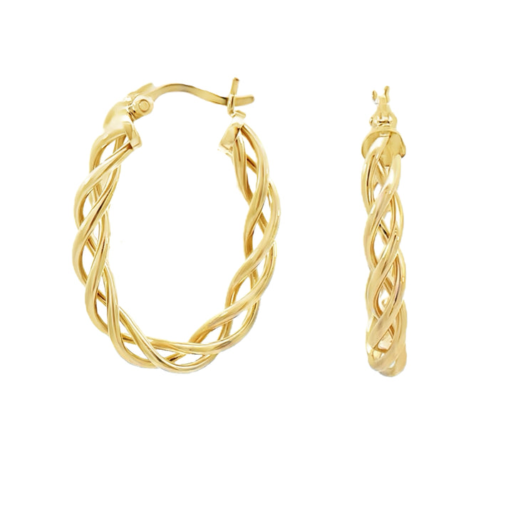 Twisted Hoop Earrings 14K Yellow Gold