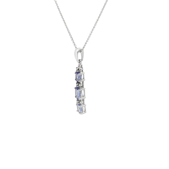 Tanzanite Diamond Pendant 14K White Gold 0.51CT