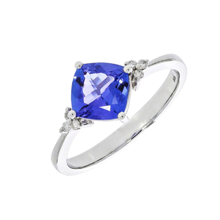 Tanzanite Diamond 14K White Gold Ring 1.45 CTW