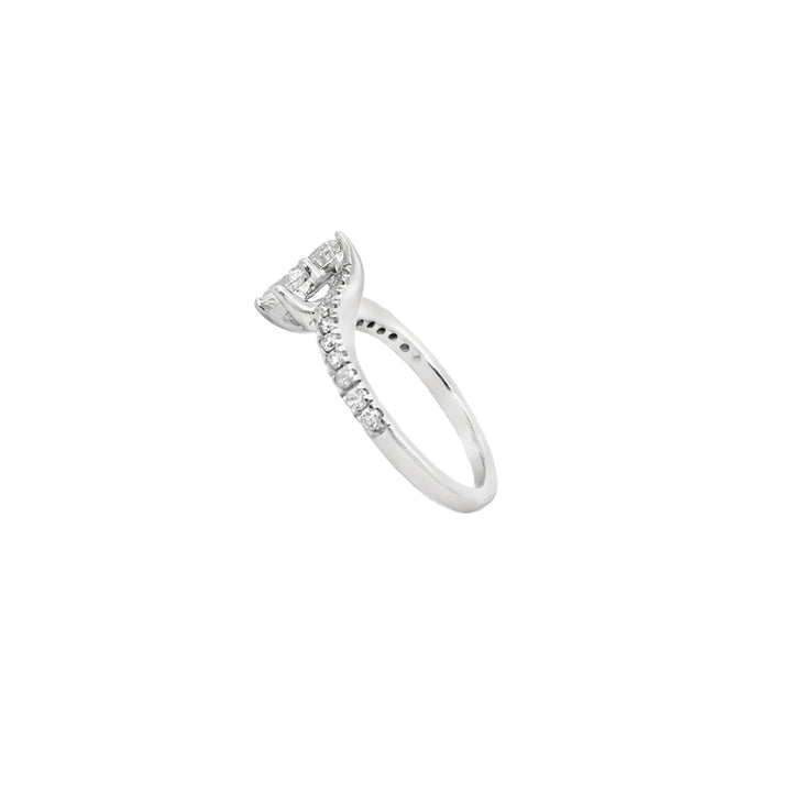 By Pass Diamond Ring 14K White Gold 0.62 CT