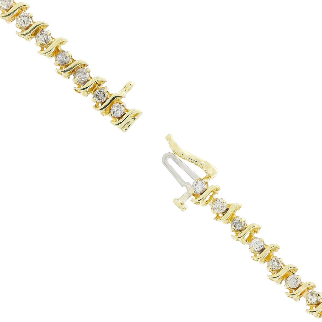 Diamond Tennis Bracelet 14K Yellow Gold 1.90CTW