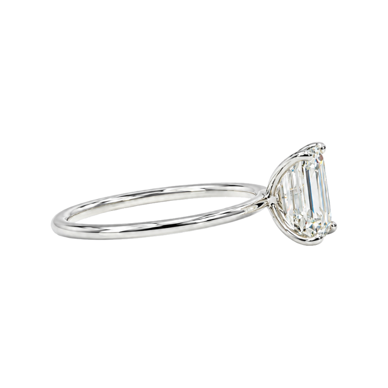 Isleana Emerald Cut Lab Diamond Ring 2CT 14K White Gold Solitaire