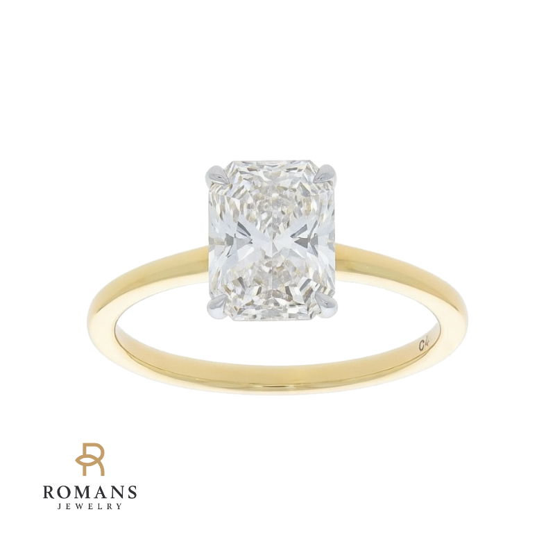 Covenant Hidden Halo Oval Engagement Ring 14K Two Tone