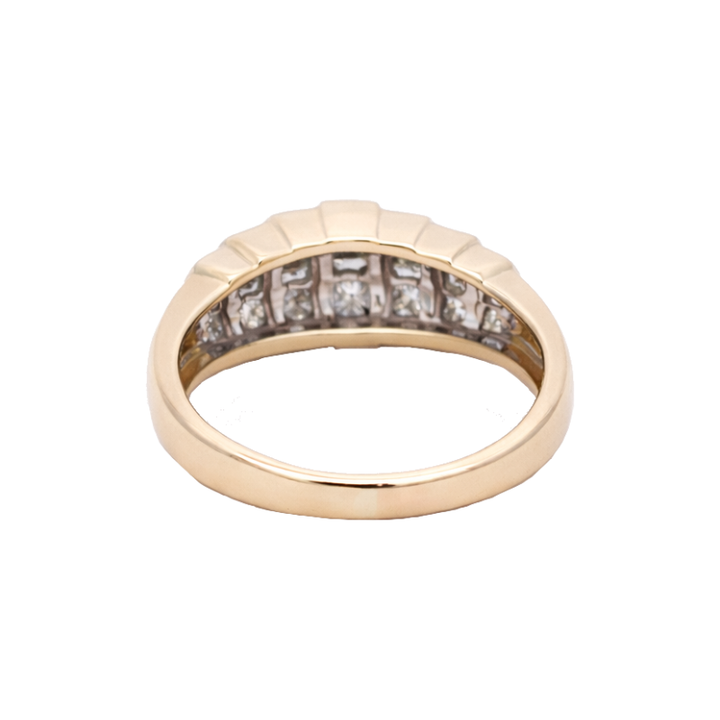 Princess Cut Diamond Cluster Band 14K Yellow Gold 1.09CTW