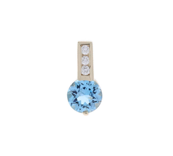 Topaz Diamond Pendant 14K Yellow Gold 1CT