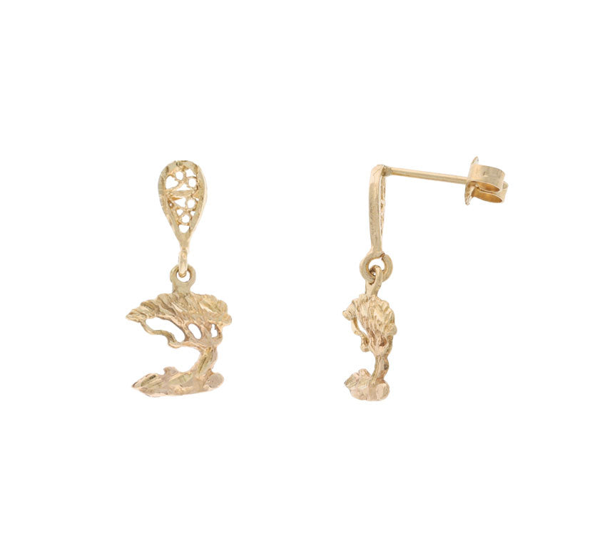 Cypress Dangle Earrings 14K Yellow Gold