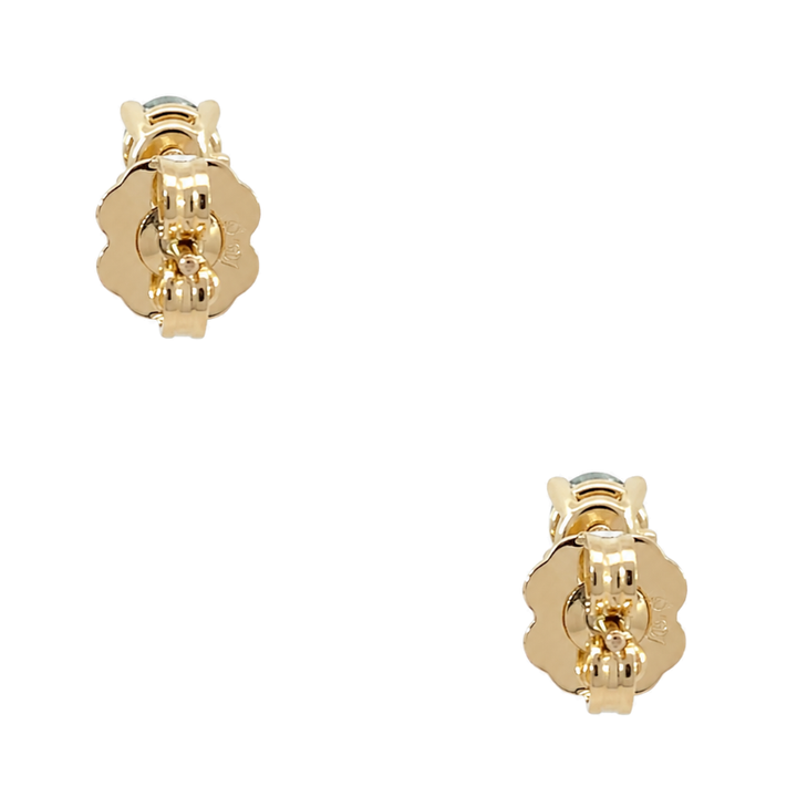 Aquamarine Diamond Stud Earrings 0.81CTW 10K Yellow Gold