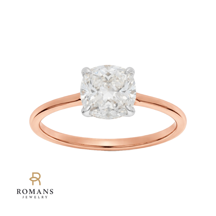 Covenant Hidden Halo Oval Engagement Ring 14K Two Tone