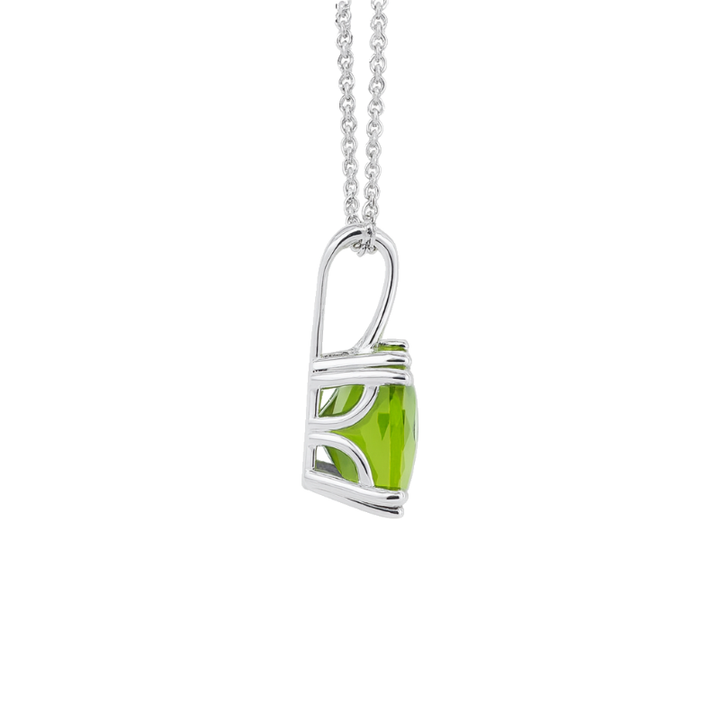 Vivid Peridot Diamond Pendant 14K White Gold 2.29CT