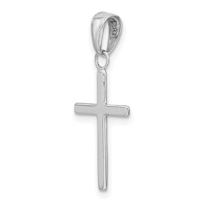 14K White Gold Polished Cross Pendant 23.7x11MM