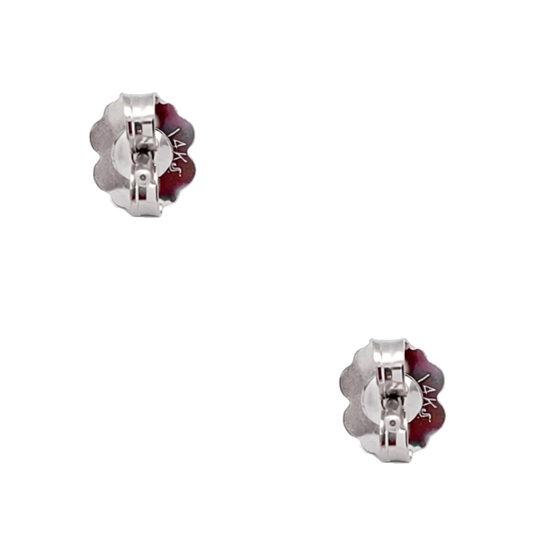 Dark Berry Sapphire Earrings 14K White Gold .98CTW